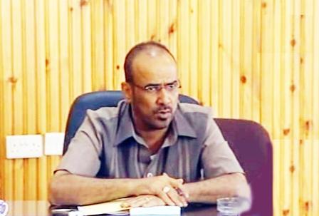 م.الميسري أثناء ترؤسة اجتماع اللجنة الامنية بمحافظة أبين أمس